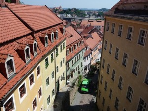 schmale Gäßchen führen von der Albrechtsburg hinab in die Stadt