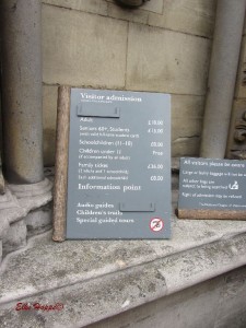 Eintrittspreise im Westminster Abbey