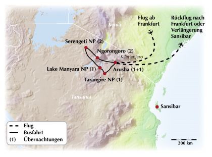 Gruppenrundreise durch Tansania – Vom Kilimandscharo bis zur Serengeti Savanne