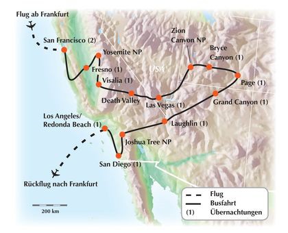Unvergessliche USA-West Gruppenrundreise: Faszination zwischen Pazifik und Canyon