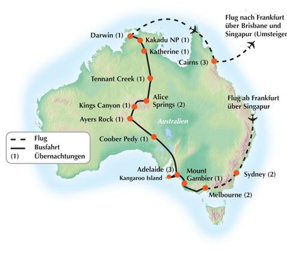 „Australien Intensiv“ 24-Tage Gruppenreise / Rundreise nach Downunder