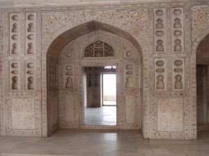 Marmorarbeiten im Agra Fort 