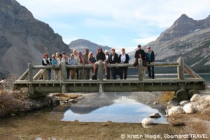 Unsere Reisegruppe am Bow Lake und Bow-Gletscher