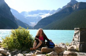 Ich am Lake Louise - dem berühmtesten See im Banff-Nationalpark