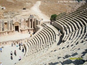 Amphi-Theater in der alten römischen Siedlung Jerash