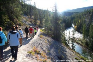 Wir wandern entlang des Maligne Canyons im Jasper-Nationalpark