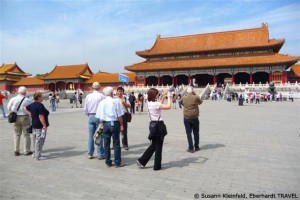 Unsere Reisegruppe in der Verbotenen Stadt in Peking