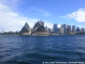 Die Skyline von Sydney bei unserer Hafenrundfahrt