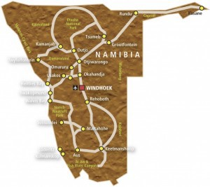 Namibia Reiseroute