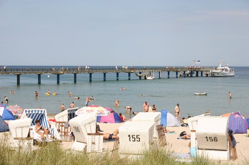 Seebrücke und Strand in Boltenhagen