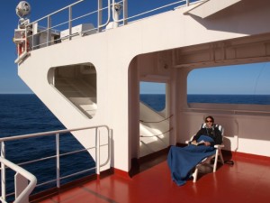 Auf dem Sonnendeck der MSC Ilona