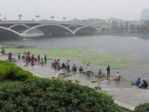 Angler am Lijang-Fluss