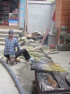 Reis im Bambusrohr