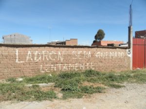 Wandbeschriftung in El Alto